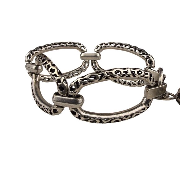 Kendra Scott Womens Silver Tone Metal Open Link Chain Tassel Bracelet - Picture 2 of 8